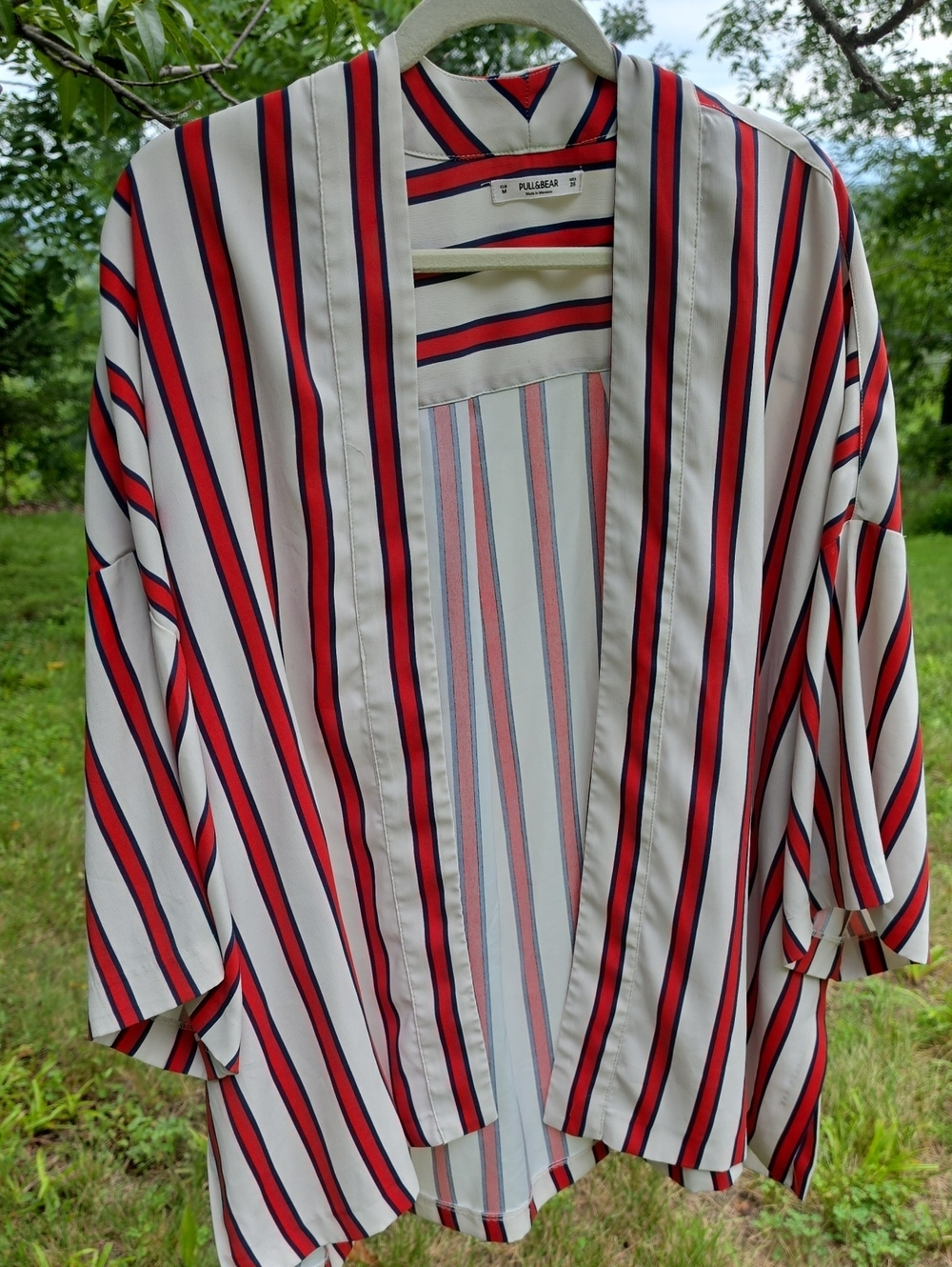 Pull & Bear Striped Kimono Jacket